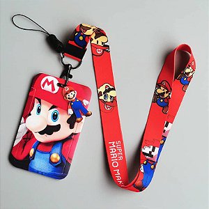 Cordão E Porta Crachá Super Mario Bros Nintendo Video Game