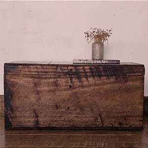 Baú Rústico Tampo com 3 Tábuas, MG - 71x34cm (L x P)