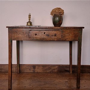 Mesa de Apoio Mineira com Policromia Verde, Séc. XX - 46x91cm (L x C)