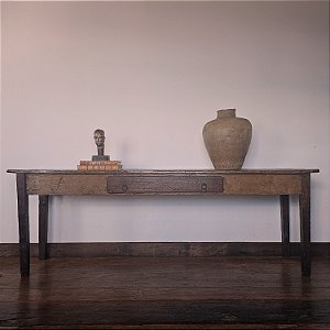 Mesa de Encostar c/ Gavetão Central, Séc. XIX - 53x246cm (L x C)