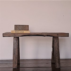 Banquinho Retangular em Madeira, Déc. 60 - (44x82x26 cm)