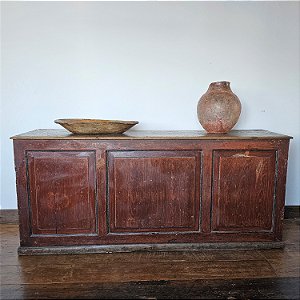 Balcão de Mercearia em Madeira com Policromia, Anos 50 - 89x204x55cm