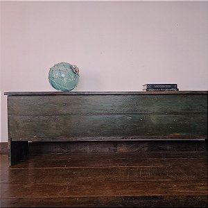 Arca de Madeira Antiga Verde Envelhecido, Séc. XX - 207x41cm (L x P)