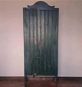 Armário 2 Portas com Florão em Policromia Azul, Séc XIX - 251x100x44cm