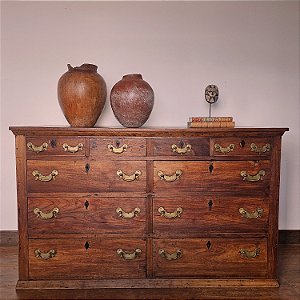 Arcaz Mineiro com 10 Gavetas e Ferragens em Metal - 181x78cm (L x P)