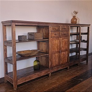Bancada de Oficina Antiga, 4 Gavetas, Anos 30/40 - 304x51cm (L x P)