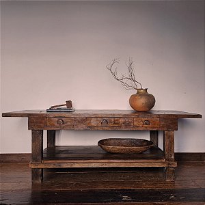 Bancada Rústica em Madeira Maciça – Anos 40 - SP