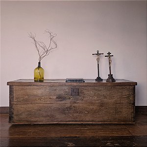 Bau Arca Rústica de Grãos, Início do Séc. XX - 201x61cm (L x P)