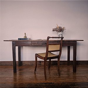 Mesa de Refeição Antiga com Gaveta, Séc. XX - 186x55cm (L x P)