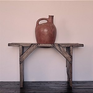 Porta-Bilhas Rústico Madeira Maciça, Década de 30 - 70x29cm (L x P)