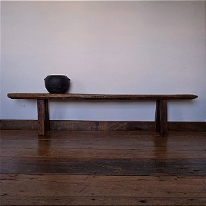 Banco Rural em Madeira Maciça, Início do Séc. XX - 217x26cm