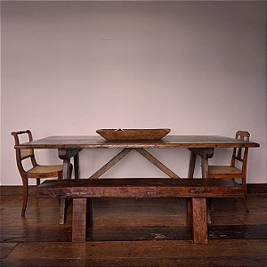 Mesa de Jantar Cavalete , Final Séc. XIX - 219x105cm (L x C)
