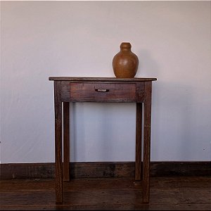 Mesa de Apoio Pés Retos e Gaveta, Anos 50 - 73x44cm (L x C)