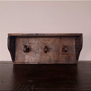 Cabideiro de Parede Rústico, Início do Séc. XX - 73x22x34cm
