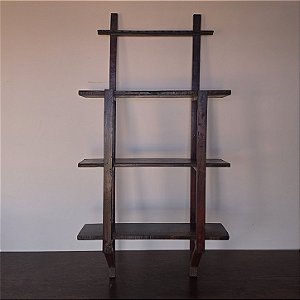 Estante Rústica em Vermelho Vinho, Início Séc. XX - 87x29x168cm