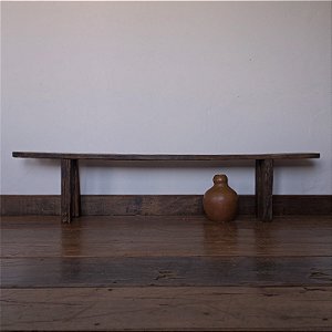 Banco Rústico em Madeira Maciça, Início do Séc. XX - 179x22 cm