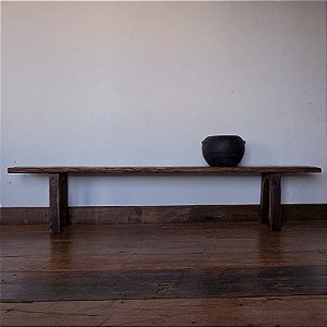 Banco Rústico em Madeira Maciça, Brasil, Anos 60 - 209x26x44cm
