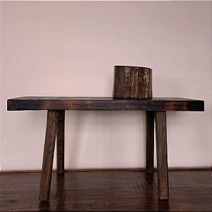 Banqueta Rústica com Pés Inclinados, Início do Séc. XX - 91x36x46cm