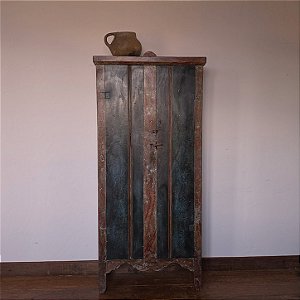 Armário Antigo com Policromia Marmorizada, Séc. XIX - 94x36x207cm
