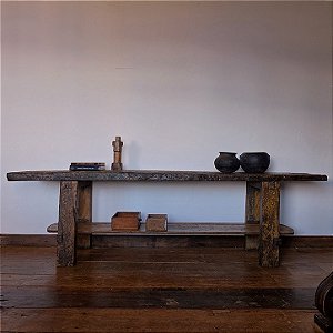 Bancada de Trabalho em Madeira Maciça, 1950 - 296x49x85cm (LxPxA)