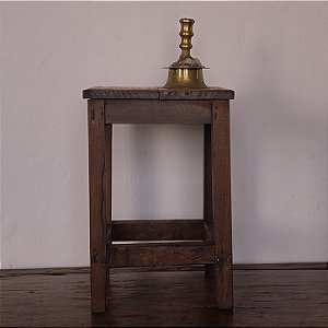 Banquinho Caipira Quadrado, Séc. XX - 30x30x44cm