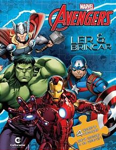Ler e Brincar - 4 Quebra-Cabeças - Marvel Avengers