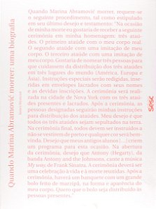 Quando Marina Abramovic Morrer - Uma Biografia - James Westcott
