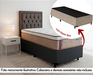 Conjunto Box Solteirão (Colchão Cameron Pillow Euro Probel + Base Box)