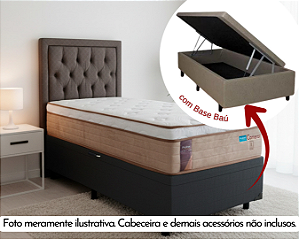 Conjunto Baú Solteiro (Colchão Cameron Probel + Base Baú Econ. 36cm)