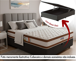 Conjunto Baú Casal (Colchão Ortomax D45 Biflex + Base Baú Econ. 36cm)