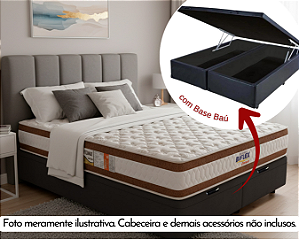 Conjunto Baú Queen (Colchão Ortomax D45 Biflex + Base Baú Econ. 36cm)