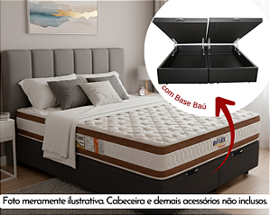 Conjunto Baú King (Colchão Ortomax D45 Biflex + Base Baú Trad. 46cm)