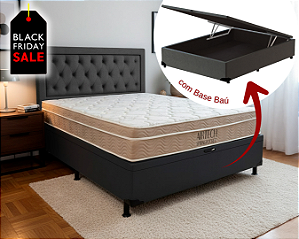 Conjunto Baú Casal (Colchão Airtech Springpocket Ortobom + Base Baú Econ. 36cm)