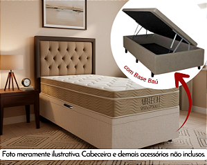 Conjunto Baú Solteiro (Colchão Airtech Springpocket Ortobom + Base Baú Trad. 46cm)