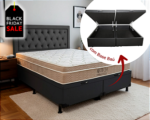 Conjunto Baú King (Colchão Airtech Springpocket Ortobom + Base Baú Econ. 36cm)