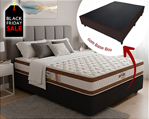 Conjunto Box Casal (Colchão Ortomax D45 Biflex + Base Box)