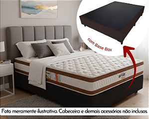 Conjunto Box Casal (Colchão Ortomax D45 Biflex + Base Box)