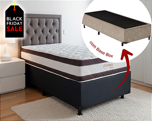 Conjunto Box Solteirão (Colchão Ortomax D45 Biflex + Base Box)