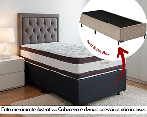 Conjunto Box Solteirão (Colchão Ortomax D45 Biflex + Base Box)
