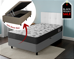 Conjunto Baú Solteiro (Colchão ISO 100 Ortobom + Base Baú Trad. 46cm)