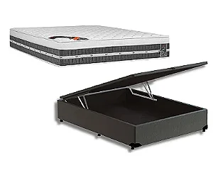 Conjunto Baú Casal (Colchão Premium Gel Pocket Castor + Base Baú Trad. 46cm)