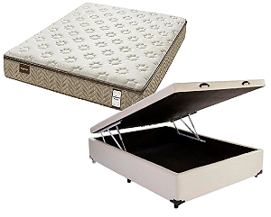 Conjunto Baú Casal (Colchão Naturarte Minaspuma + Base Baú Trad. 46cm)