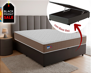 Conjunto Baú Casal (Colchão DF Pocket Solar + Base Baú Econ. 36cm)