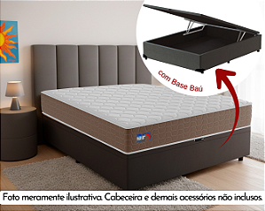 Conjunto Baú Casal (Colchão DF Pocket Solar + Base Baú Econ. 36cm)