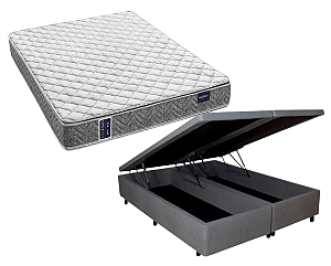Conjunto Baú King (Colchão Amx Foam Double Face D45 Americanflex + Base Baú Econ. 36cm)