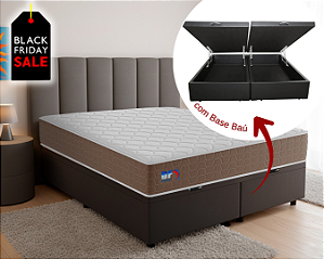 Conjunto Baú King (Colchão DF Pocket Solar + Base Baú Econ. 36cm)