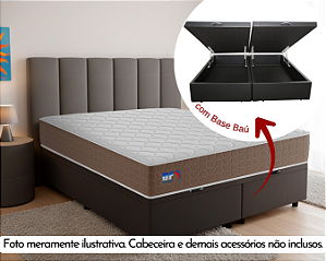 Conjunto Baú King (Colchão DF Pocket Solar + Base Baú Econ. 36cm)