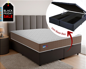 Conjunto Baú Queen (Colchão DF Pocket Solar + Base Baú Econ. 36cm)