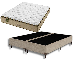 Conjunto Box King (Colchão Flower Plus Minaspuma + Base Box)