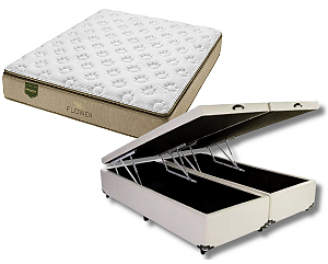 Conjunto Baú King (Colchão Flower Plus Minaspuma + Base Baú Econ. 36cm)